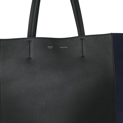 Celine Smooth Calfskin Suede Large Phantom Luggage Bi-Cabas Black Navy 8 of 12