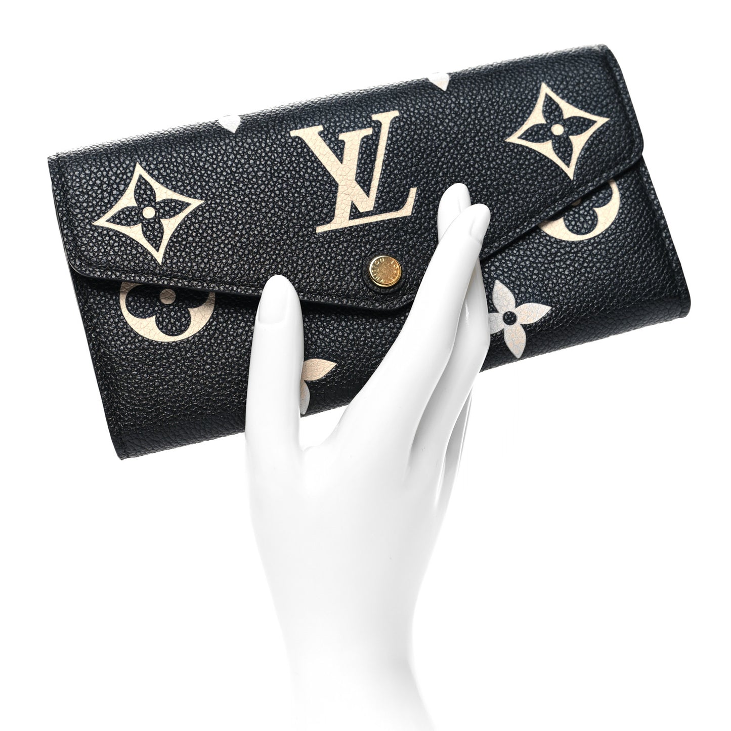 Monogram Empreinte Giant Sarah Wallet Black Beige
