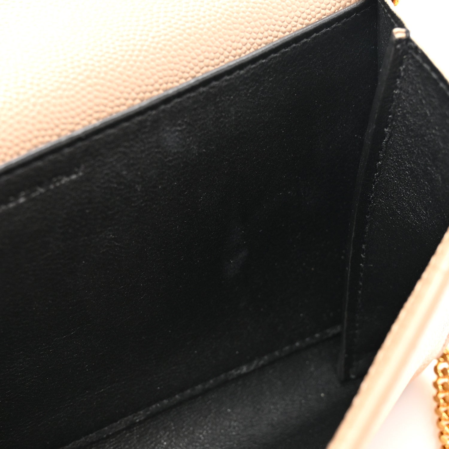 Saint Laurent Grain De Poudre Monogram Uptown Chain Wallet Dark Beige 13 of 15