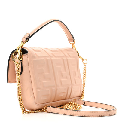 Fendi Nappa FF 1974 Embossed Mini Baguette Light Rose 3 of 10