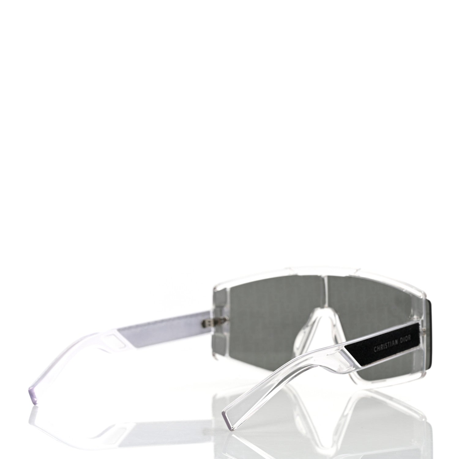 Christian Dior Acetate Oblique Diorxtrem MU Mask Sunglasses Crystal Smoke Mirror 4 of 7