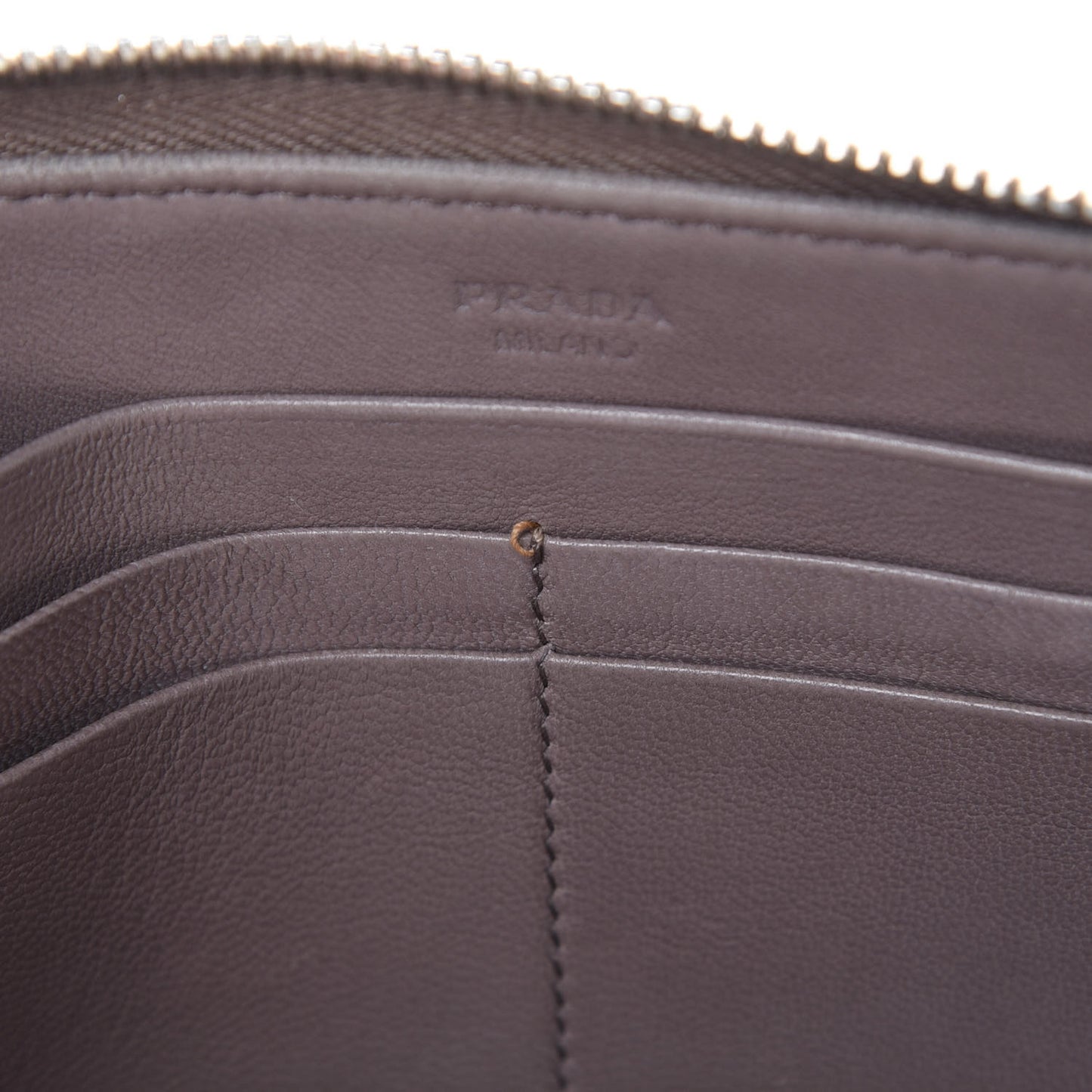 Nappa Gaufre Zip Around Wallet Bambu