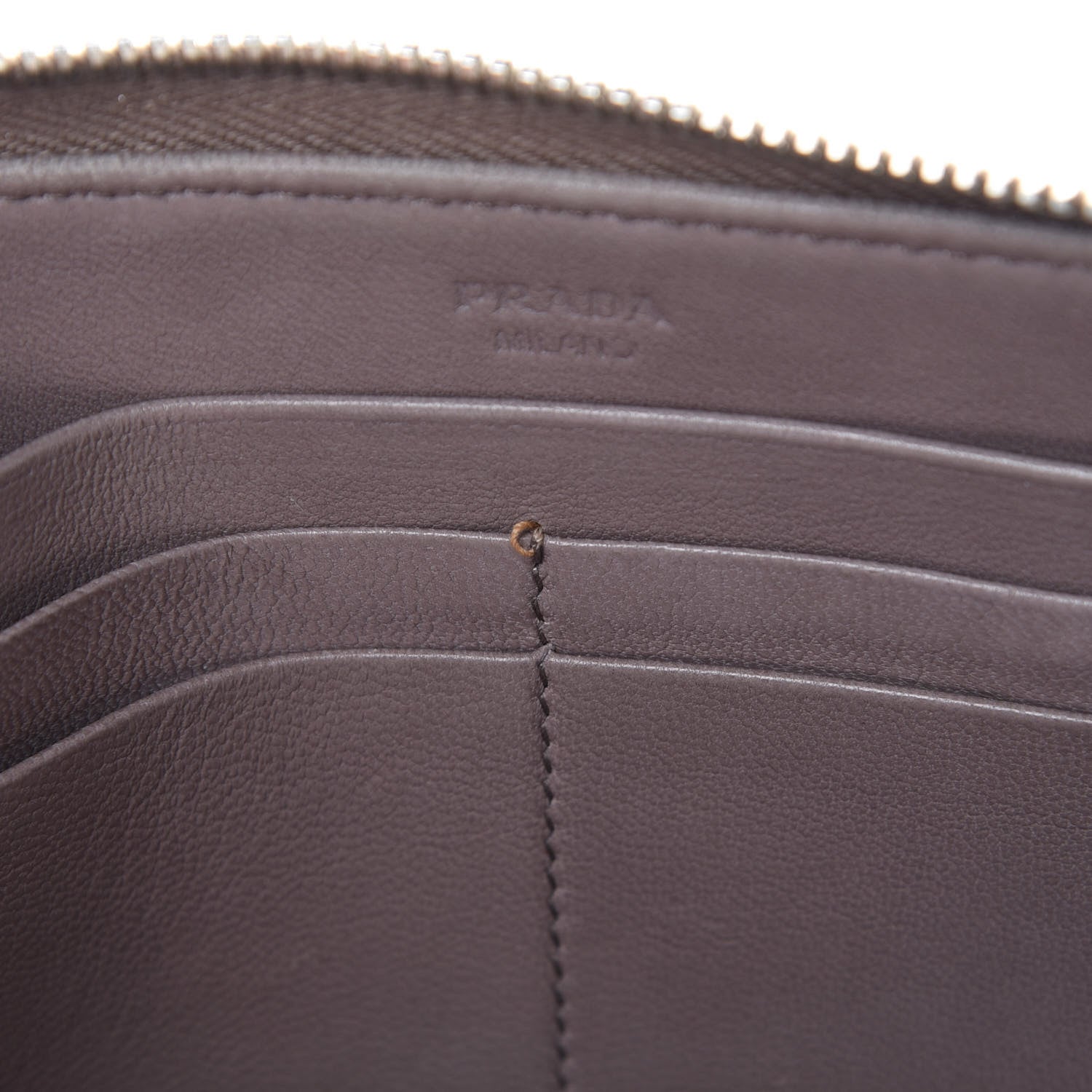 Prada Nappa Gaufre Zip Around Wallet Bambu 9 of 18