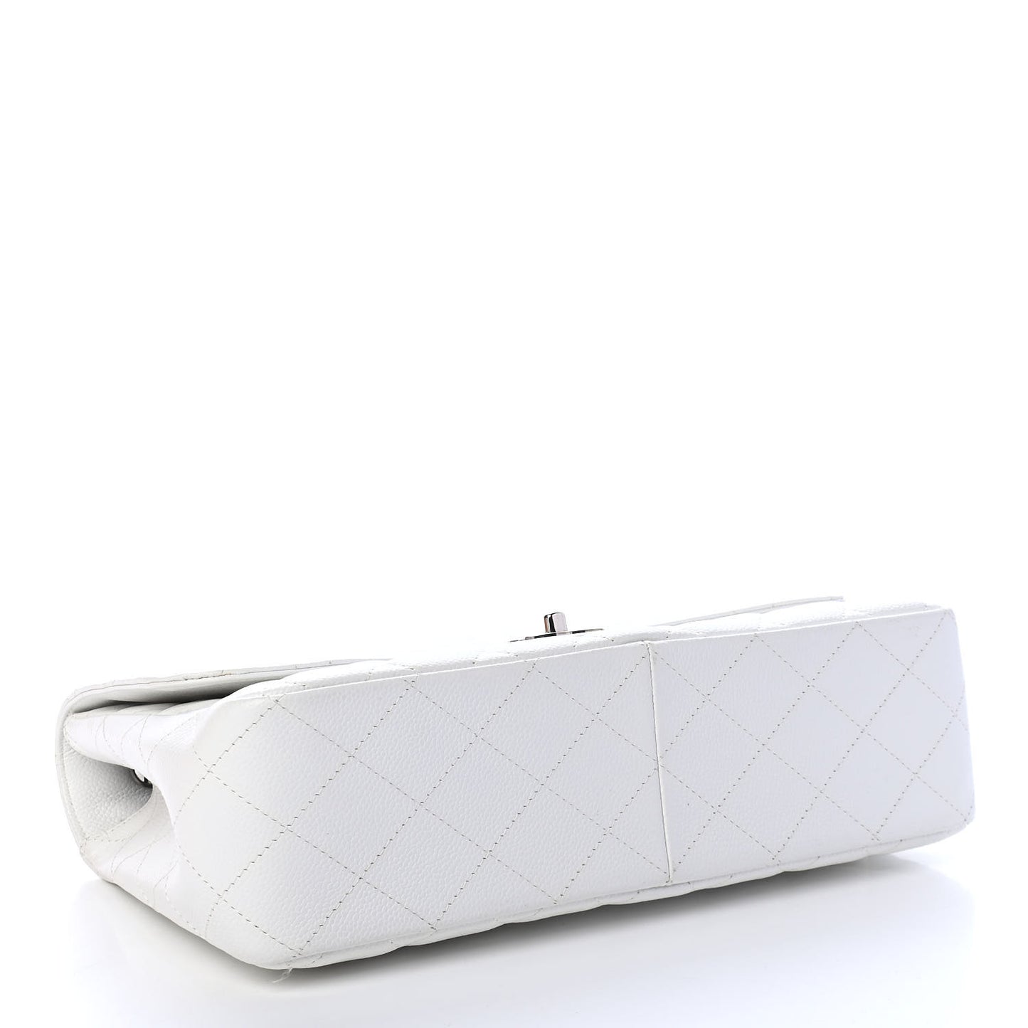 Caviar Quilted Jumbo Single Flap White