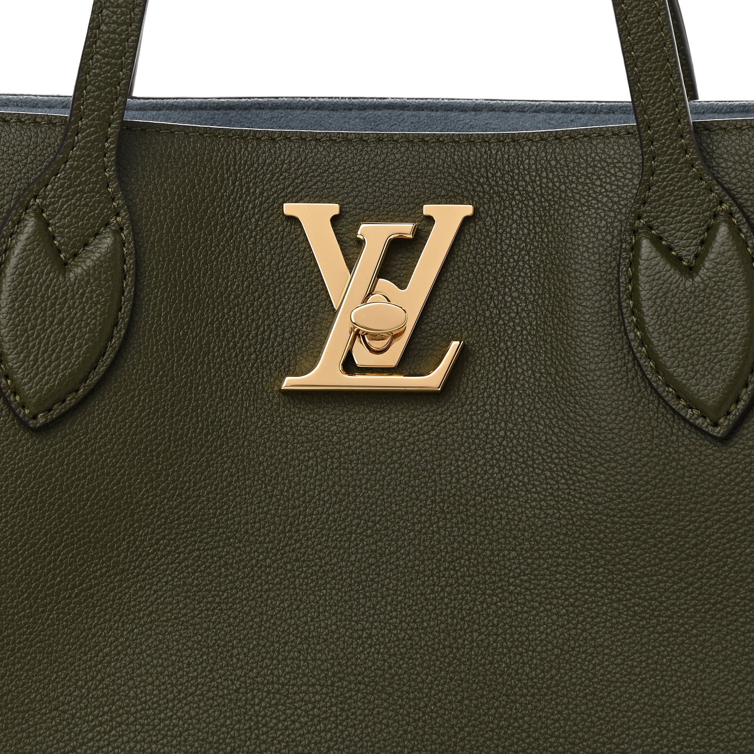 Louis Vuitton Grained Calfskin Lockme Shopper Kaki 8 of 13