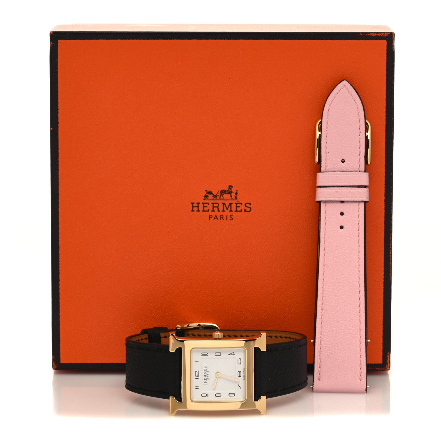 Hermes Stainless Steel Epsom 26mm Heure H Hour Quartz Watch Noir 5 of 5