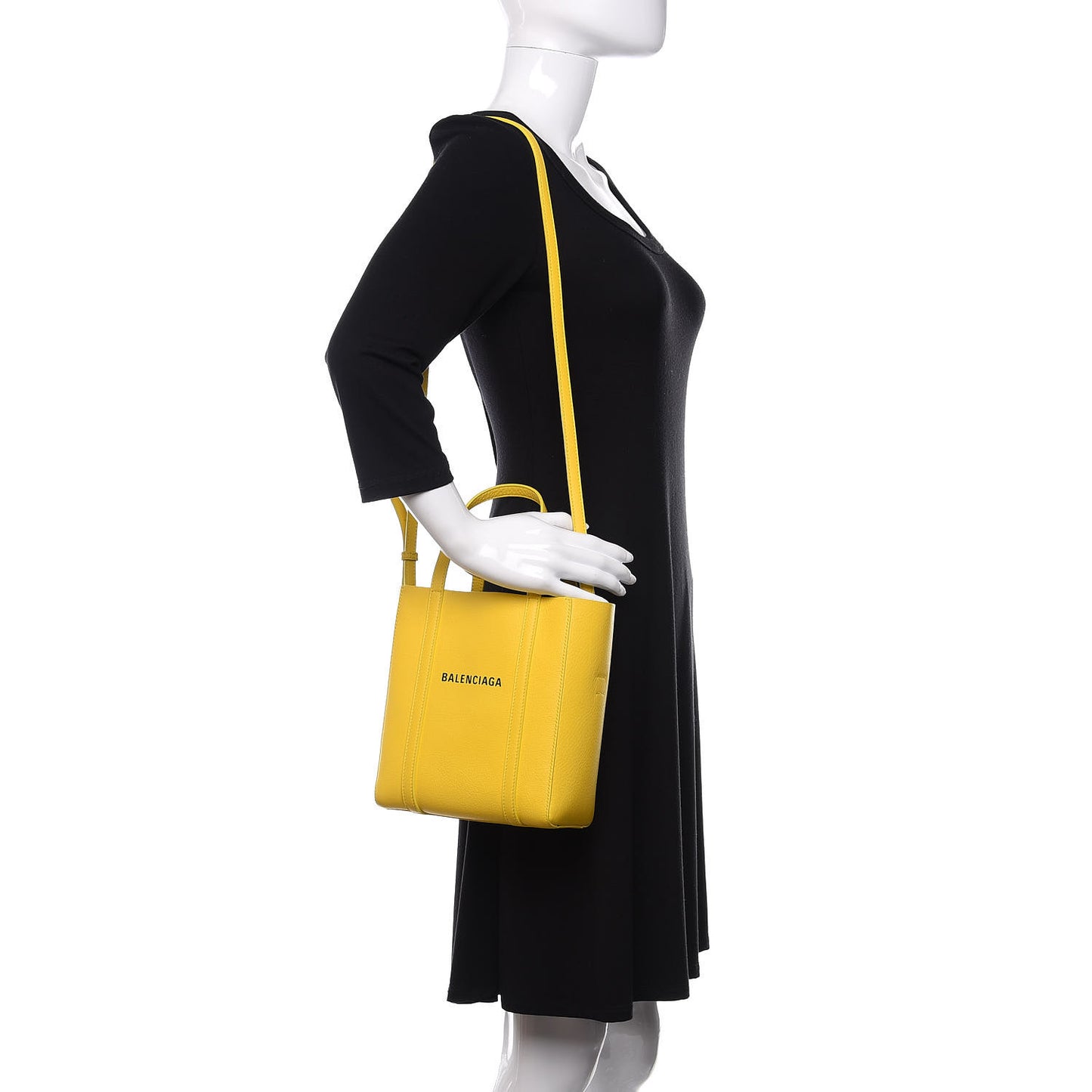 Smooth Calfskin Logo XXS Everyday Tote Jaune Soleil Black