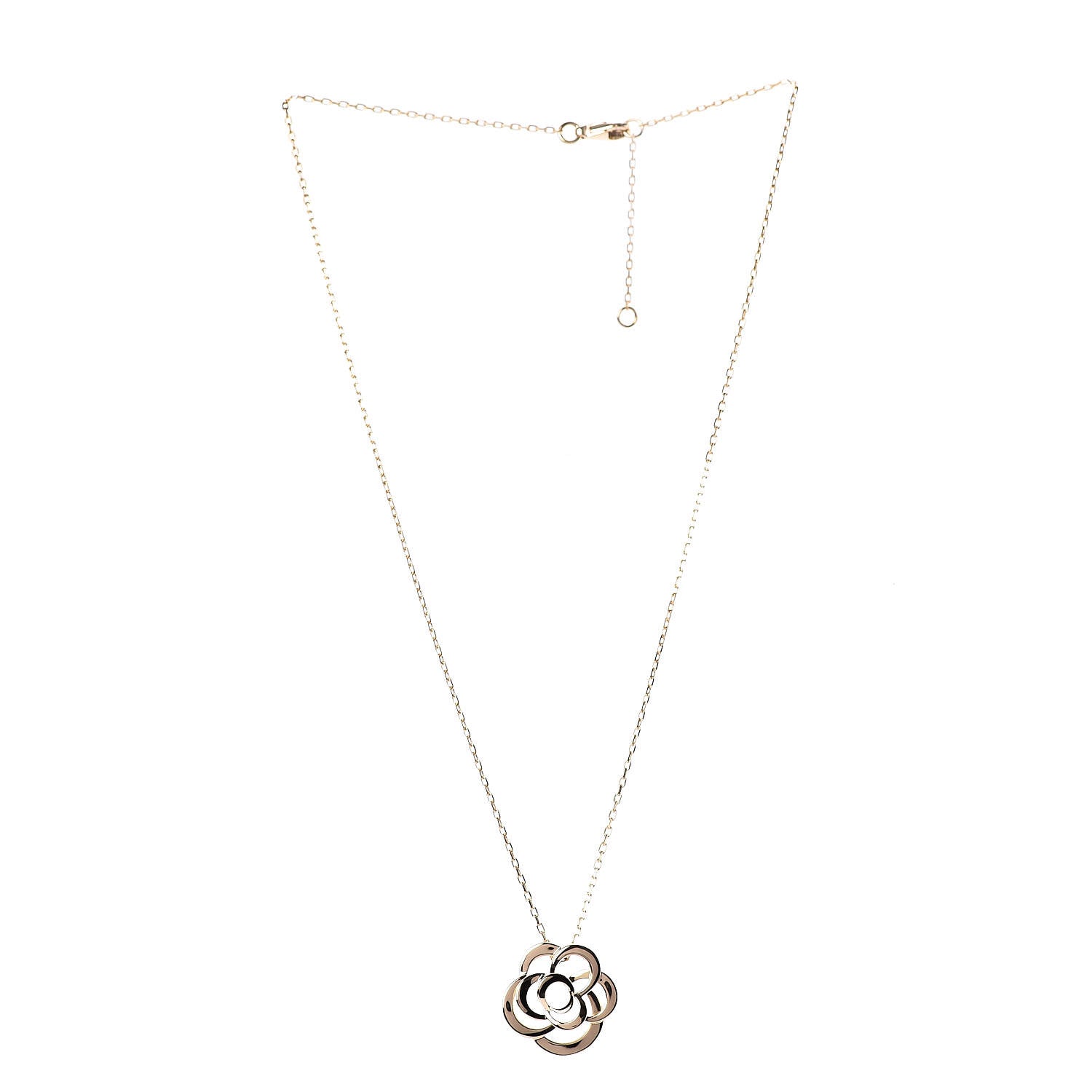 Chanel 18K Yellow Gold Fil de Camelia Pendant Necklace 3 of 7