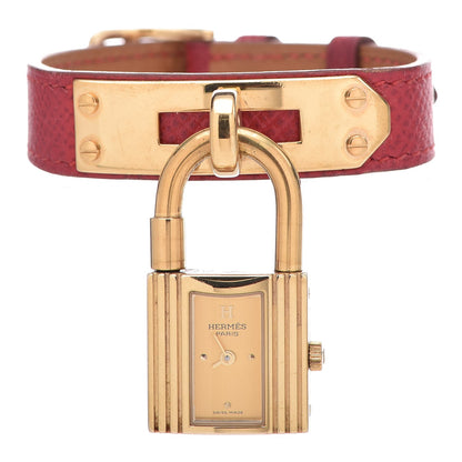 Hermes Stainless Steel Courchevel 20mm Kelly Cadena Quartz Watch Rouge 1 of 5