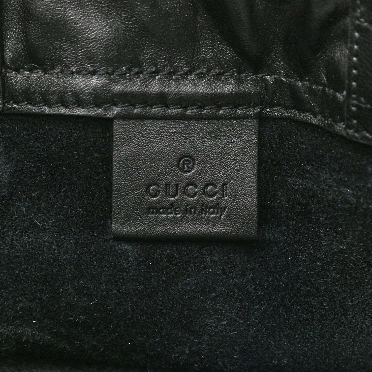 Gucci Calfskin Logo Drawstring Backpack Black 7 of 10