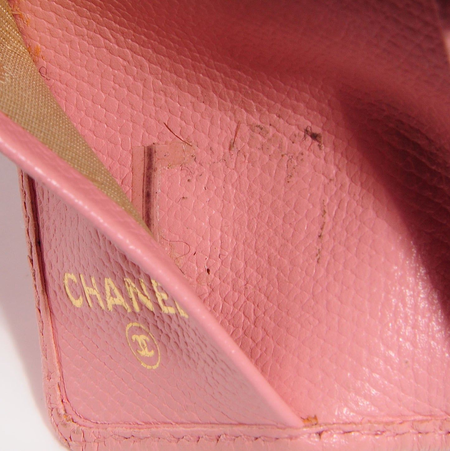 Grained Calfskin CC Button 6 Key Holder Pink