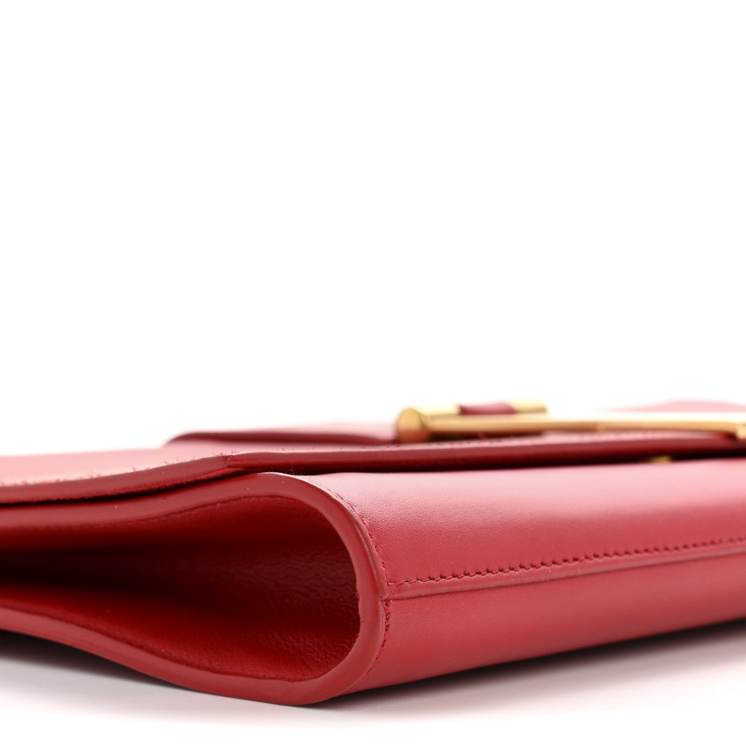 Saint Laurent Calfskin Classic Y Ligne Clutch Red 9 of 12