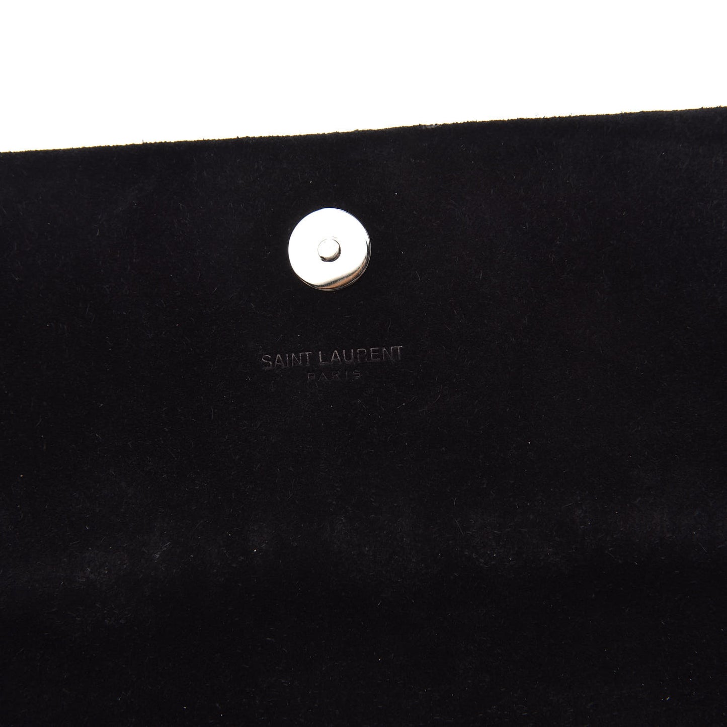 Calfskin Crocodile Embossed Classic Monogram Tassel Clutch Black