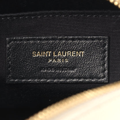 Saint Laurent Grain De Poudre Matelasse Chevron Quilted Round Vinyle Camera Bag Crema Soft 6 of 11