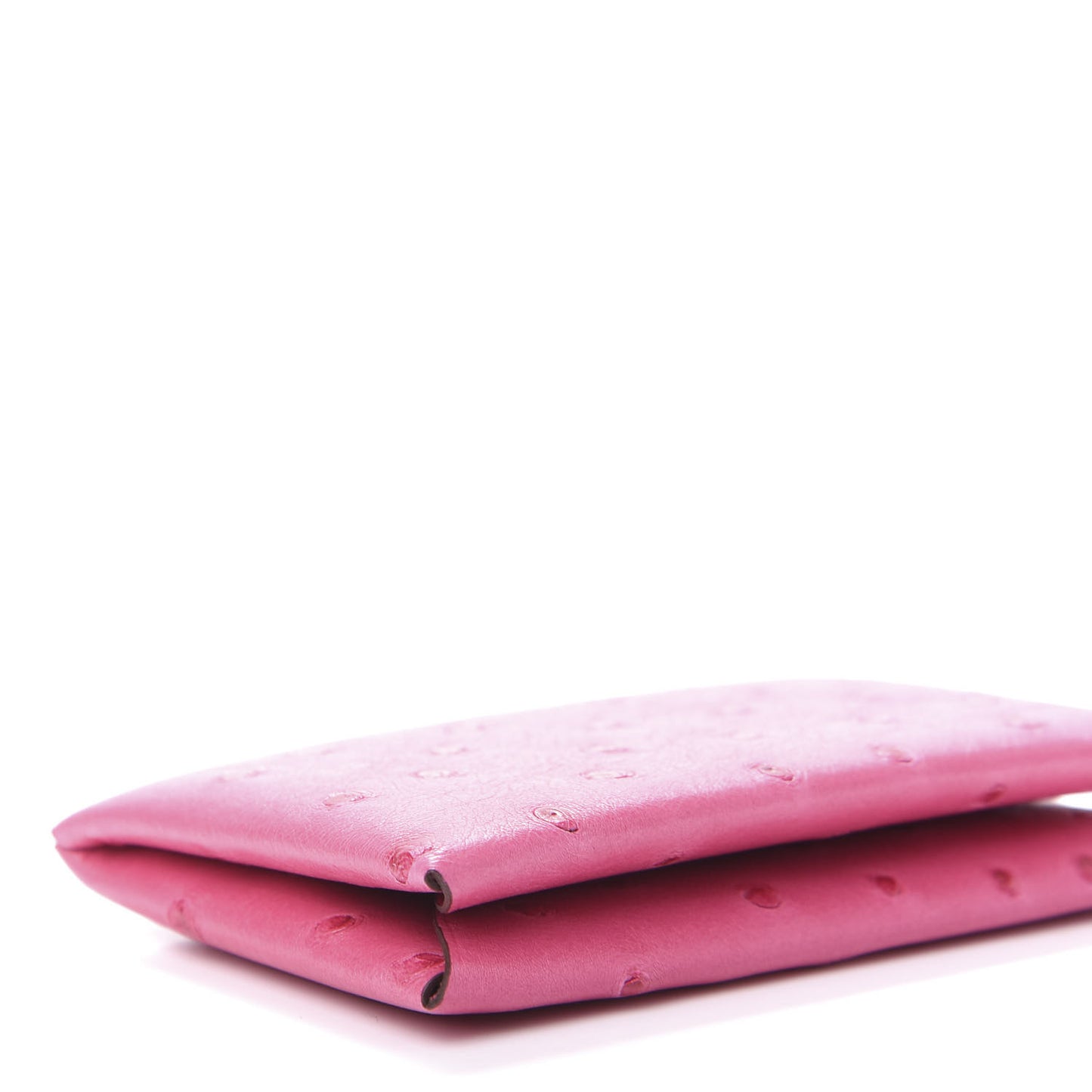 Ostrich Calvi Card Case Rose Tyrien