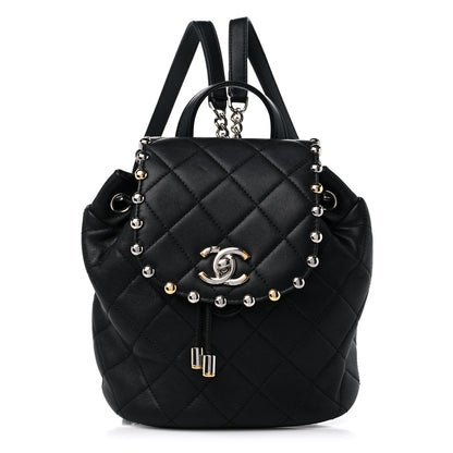 Chanel Lambskin Quilted Metallic Bubble Backpack Black 1 of 12