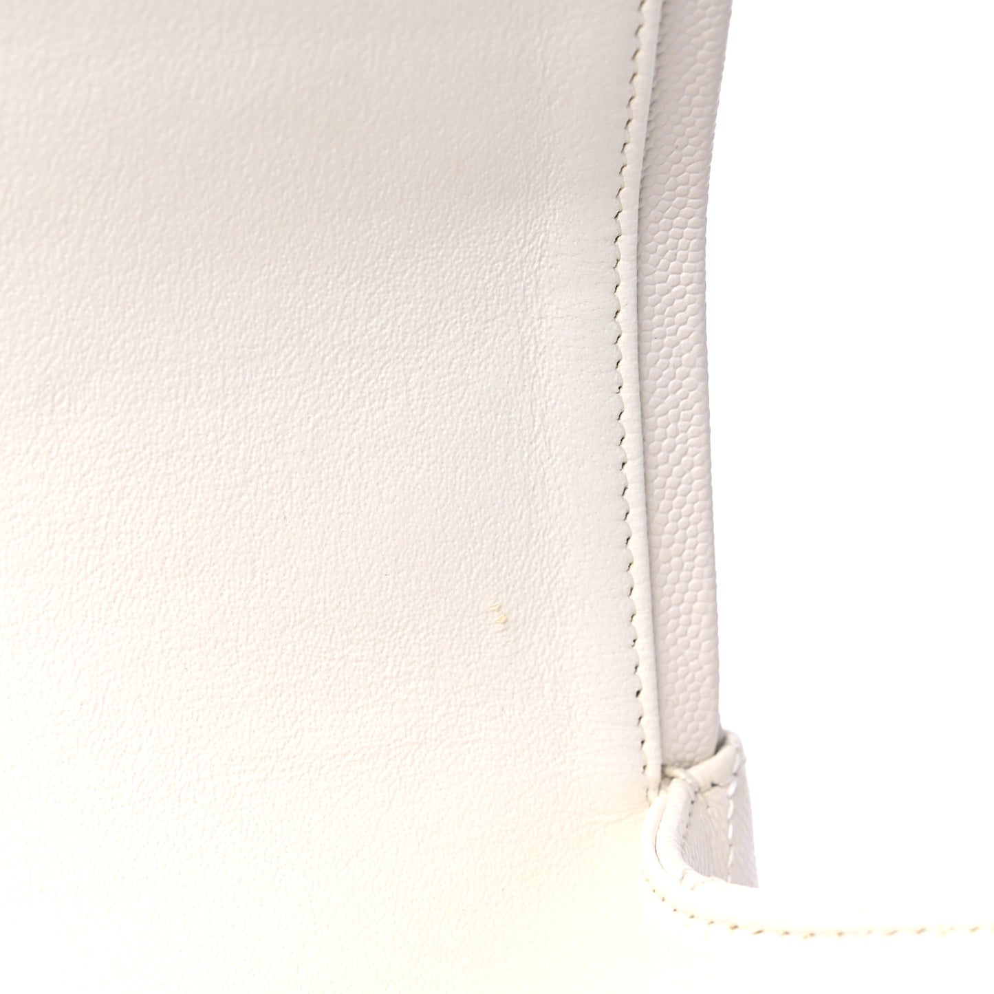 Caviar Quilted Jumbo Double Flap White