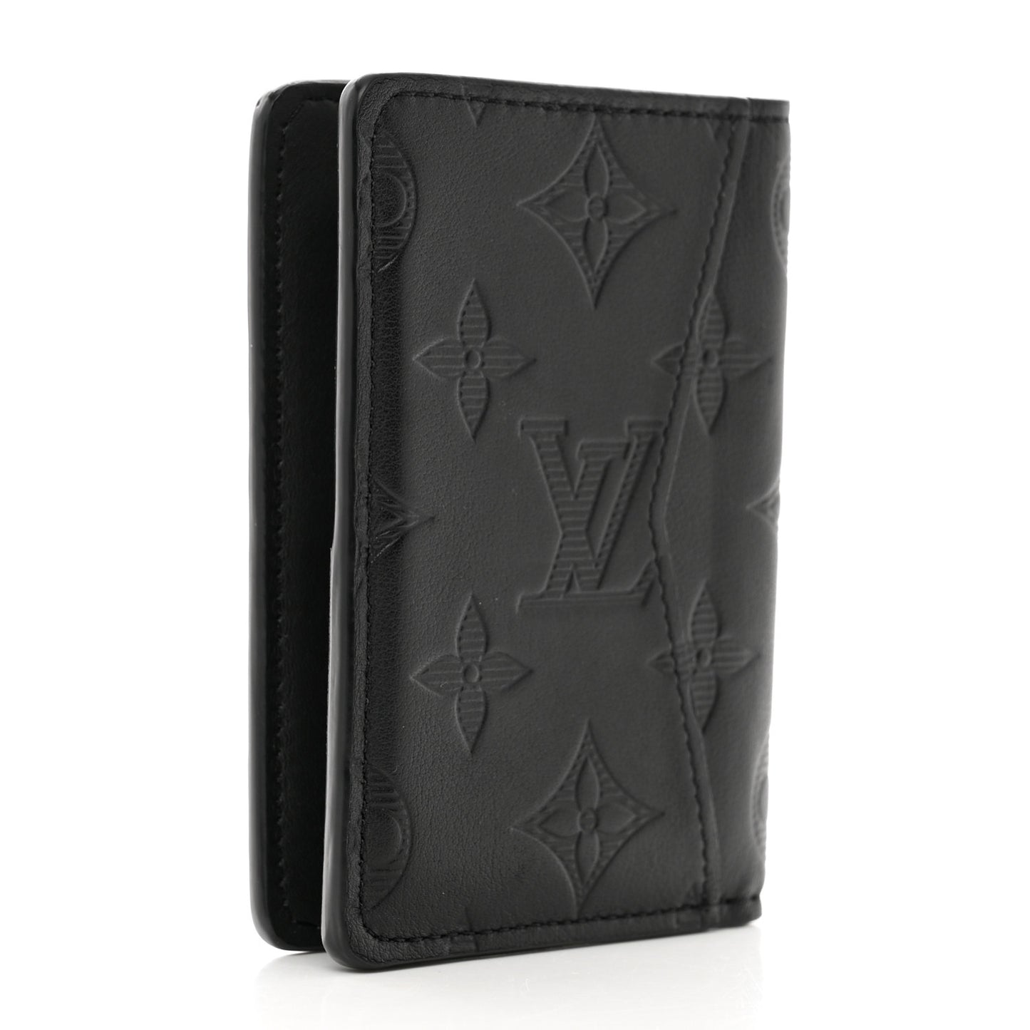 Calfskin Monogram Shadow Pocket Organizer Black