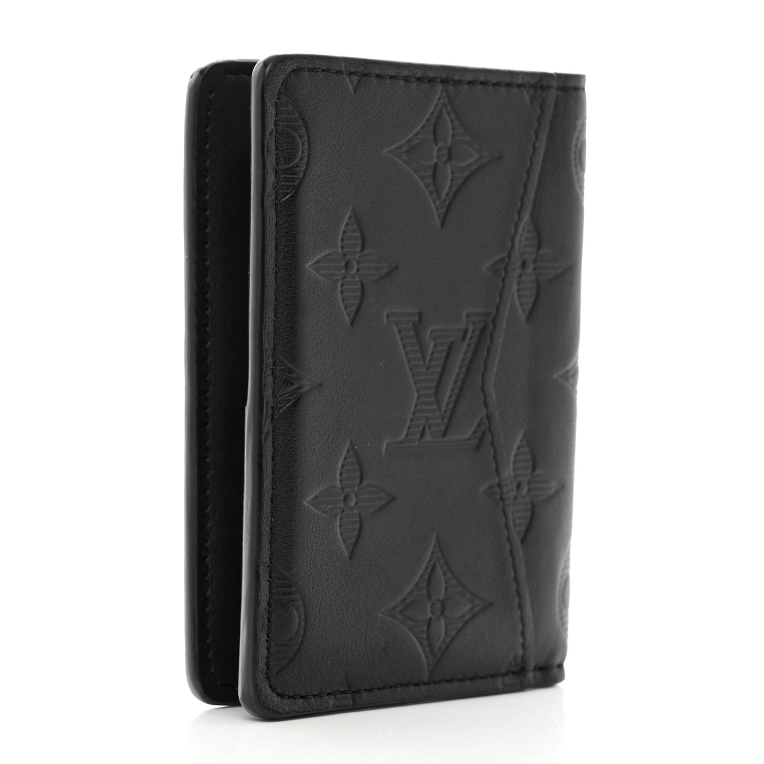 Louis Vuitton Calfskin Monogram Shadow Pocket Organizer Black 2 of 7