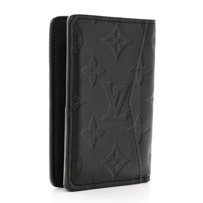 Louis Vuitton Calfskin Monogram Shadow Pocket Organizer Black 2 of 7
