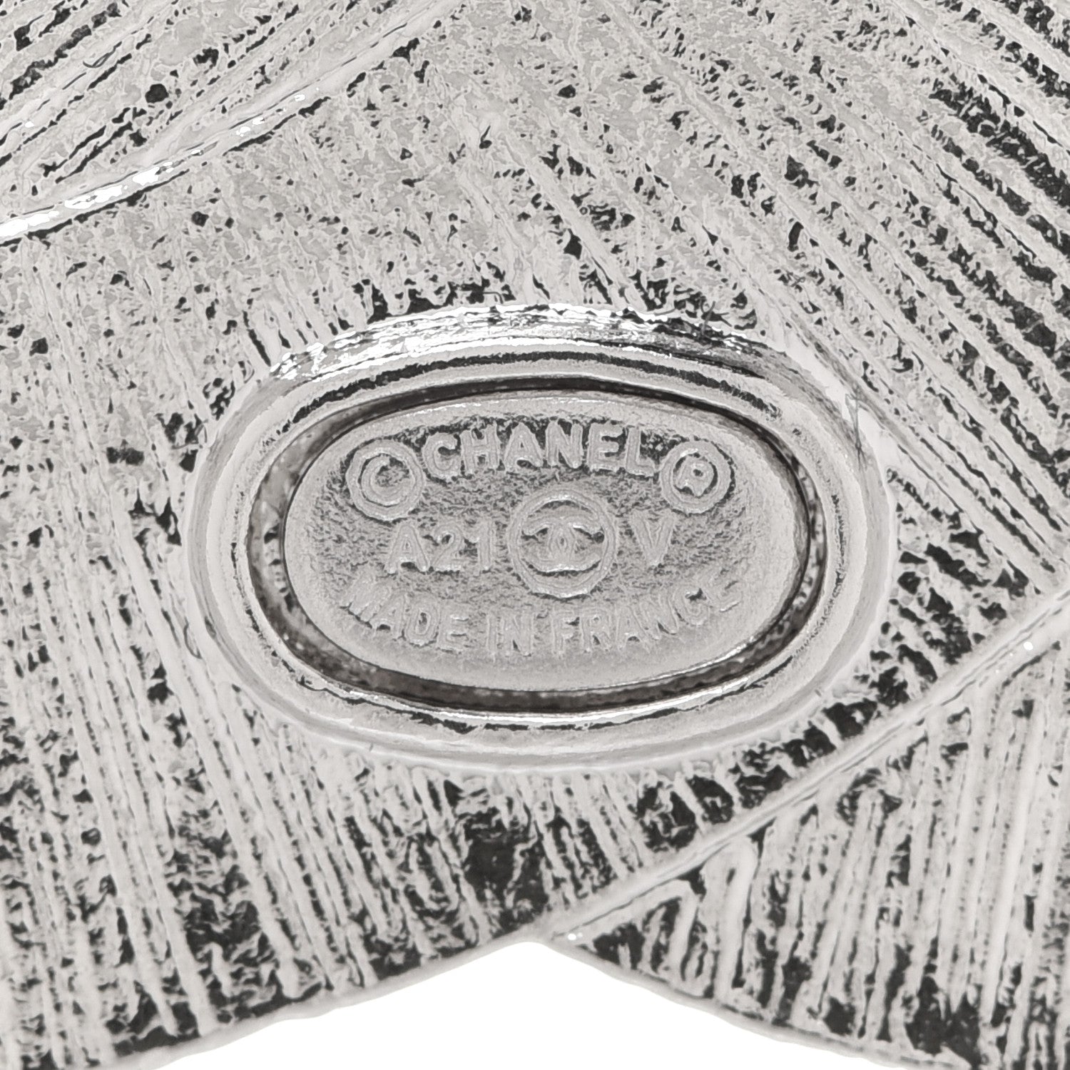 Chanel Baguette Crystal CC Brooch Silver 4 of 5