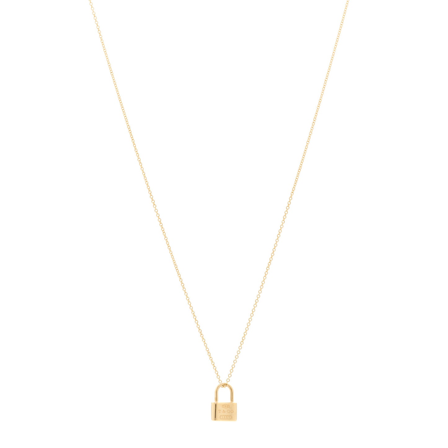 18K Yellow Gold 1837 Padlock Pendant Necklace