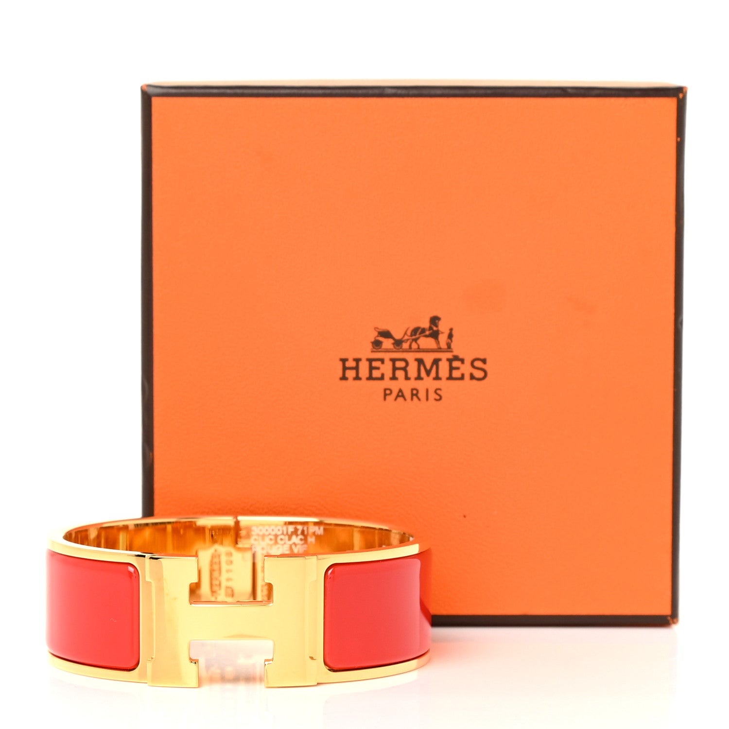Hermes Enamel Wide Clic Clac H Bracelet PM Rouge Vif 7 of 7