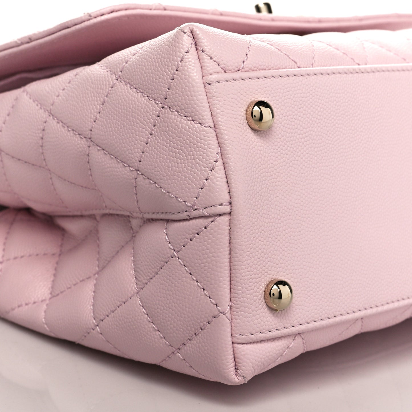 Caviar Quilted Small Coco Handle Flap Light Pink