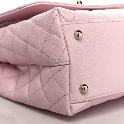 Chanel Caviar Quilted Small Coco Handle Flap Light Pink 9 of 10