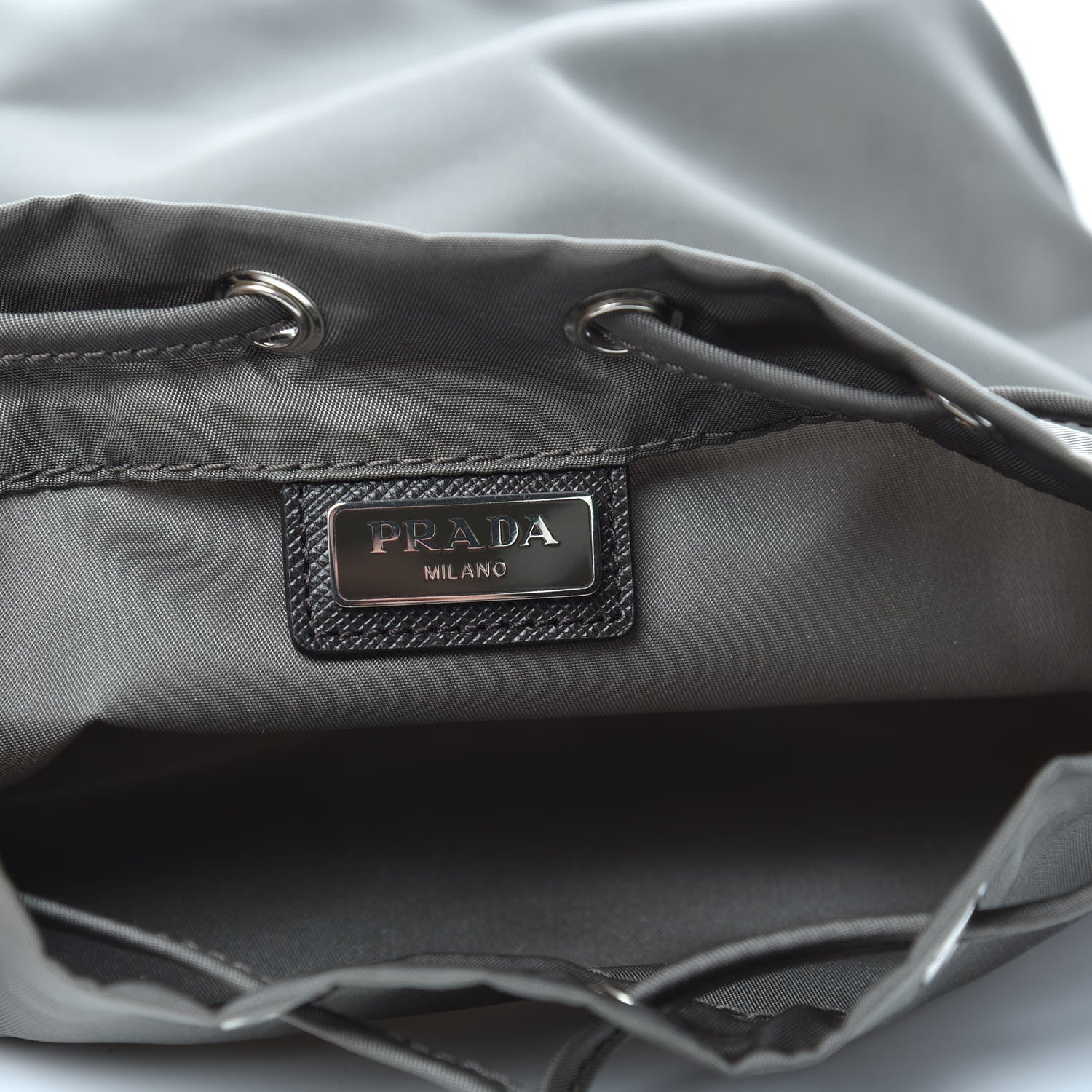 Prada Nylon Vela Drawstring Pouch Argilla 6 of 8