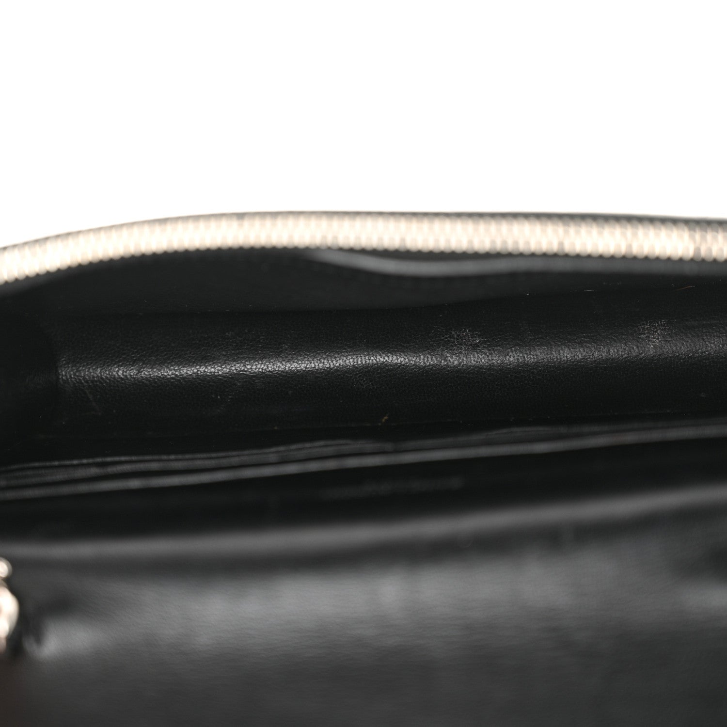 Saint Laurent Calfskin Crocodile Embossed Kate Monogram Tassel Chain Wallet Black 5 of 13