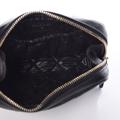 Chanel Caviar Quilted Small Curvy Pouch Cosmetic Case Black 5 of 8