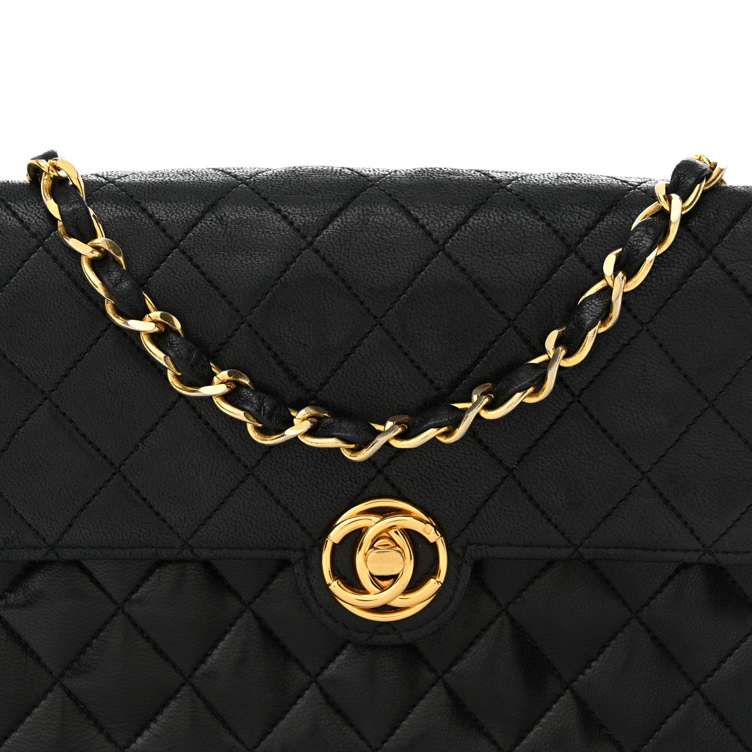 Chanel Lambskin Quilted Single Flap Bag Black 8 of 11
