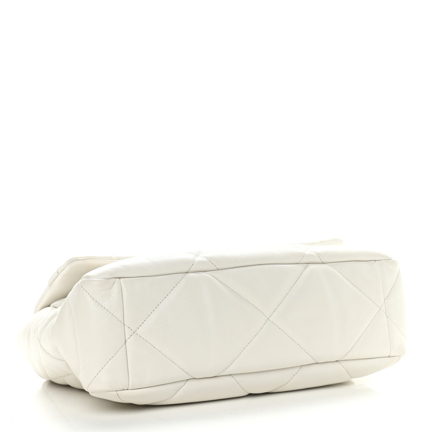 Goatskin Quilted Large Chanel 19 Flap White