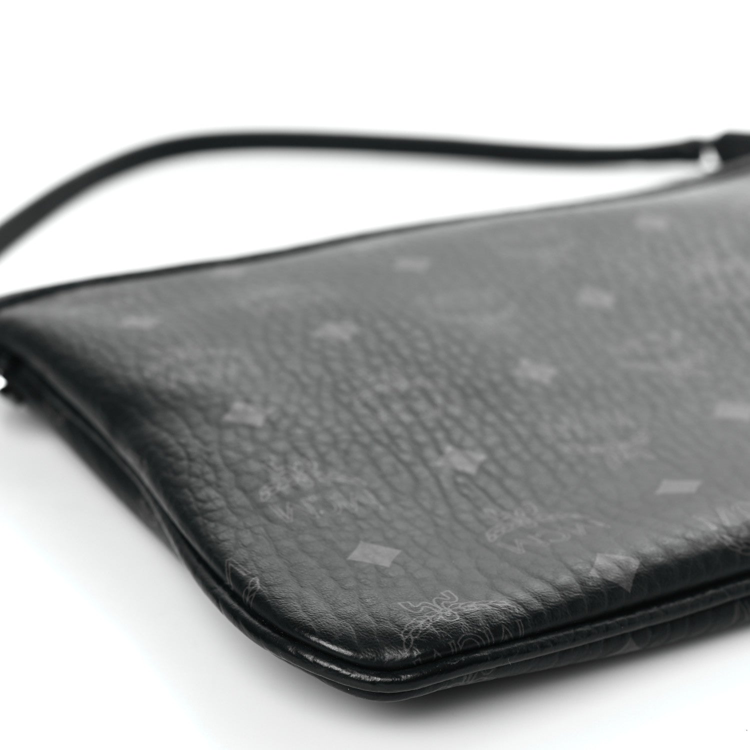 MCM Visetos Liz Shopper Tote Pouch Black 8 of 9
