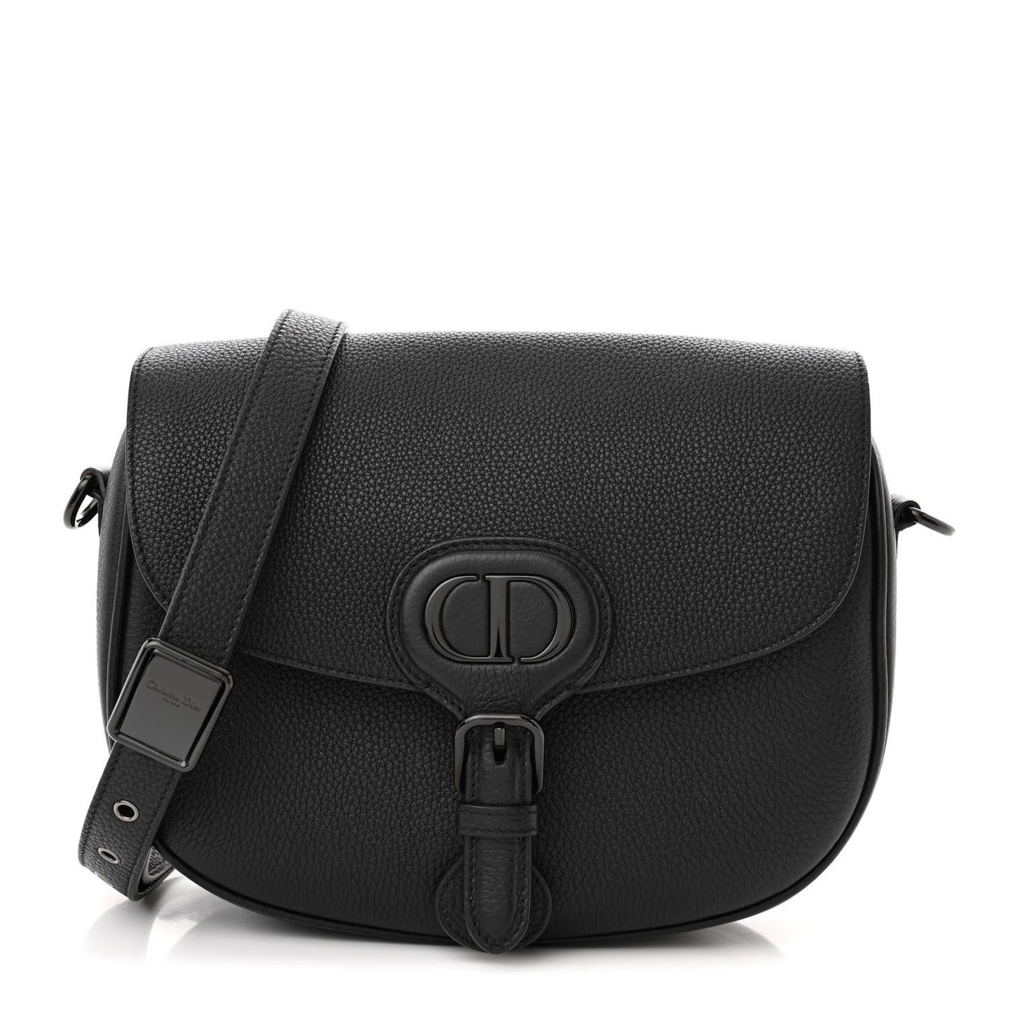 Grained Calfskin Medium Bobby Flap Black