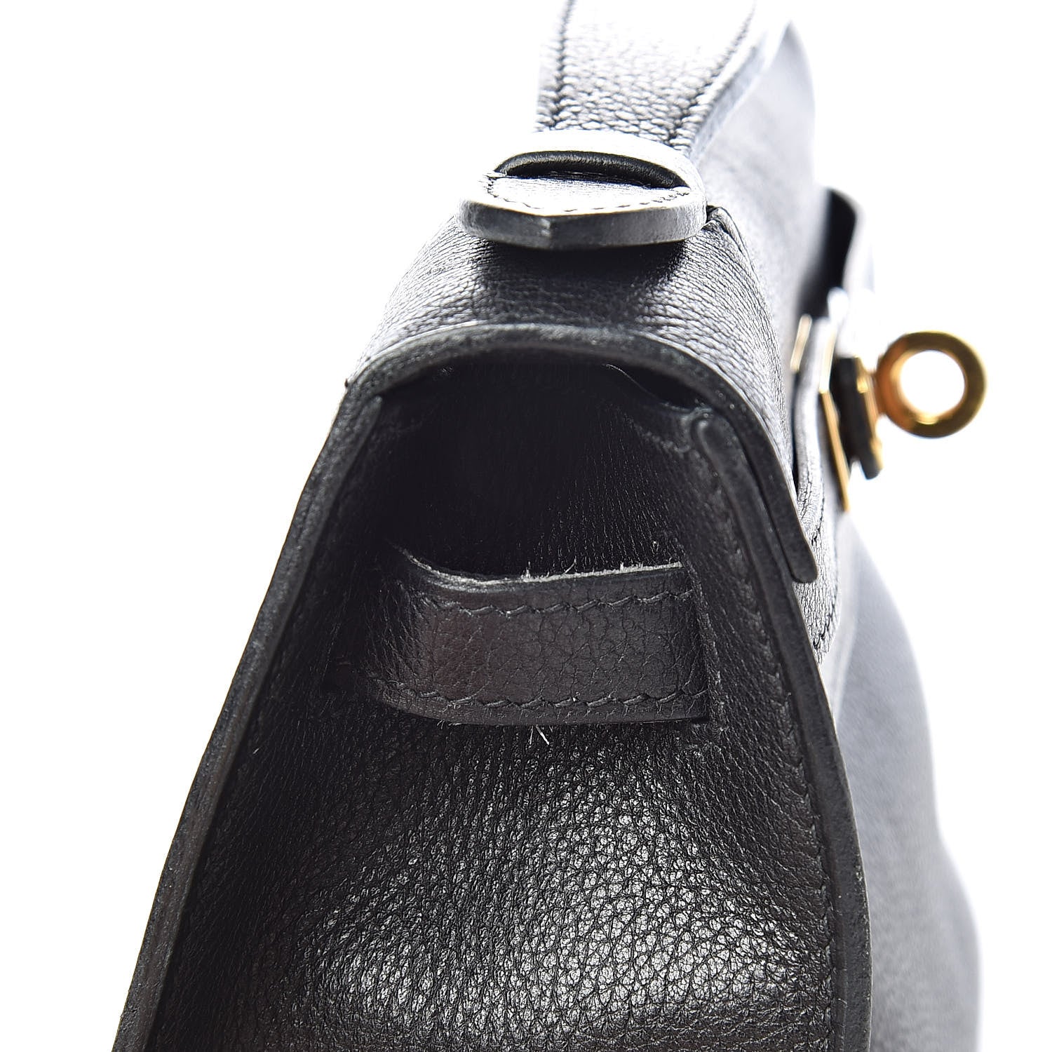 Hermes Evergrain Kelly Pochette Clutch Black 8 of 19
