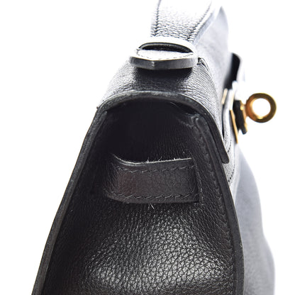 Hermes Evergrain Kelly Pochette Clutch Black 8 of 19