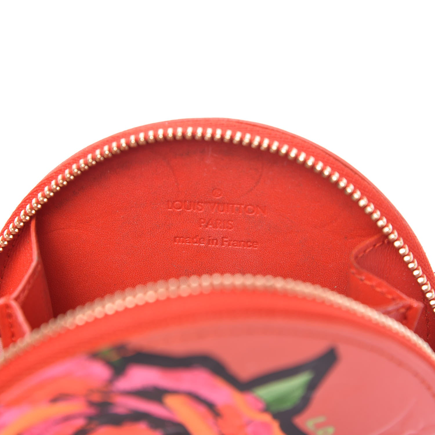Louis Vuitton Vernis Roses Chapeau Coin Purse Orange Sunset 6 of 6