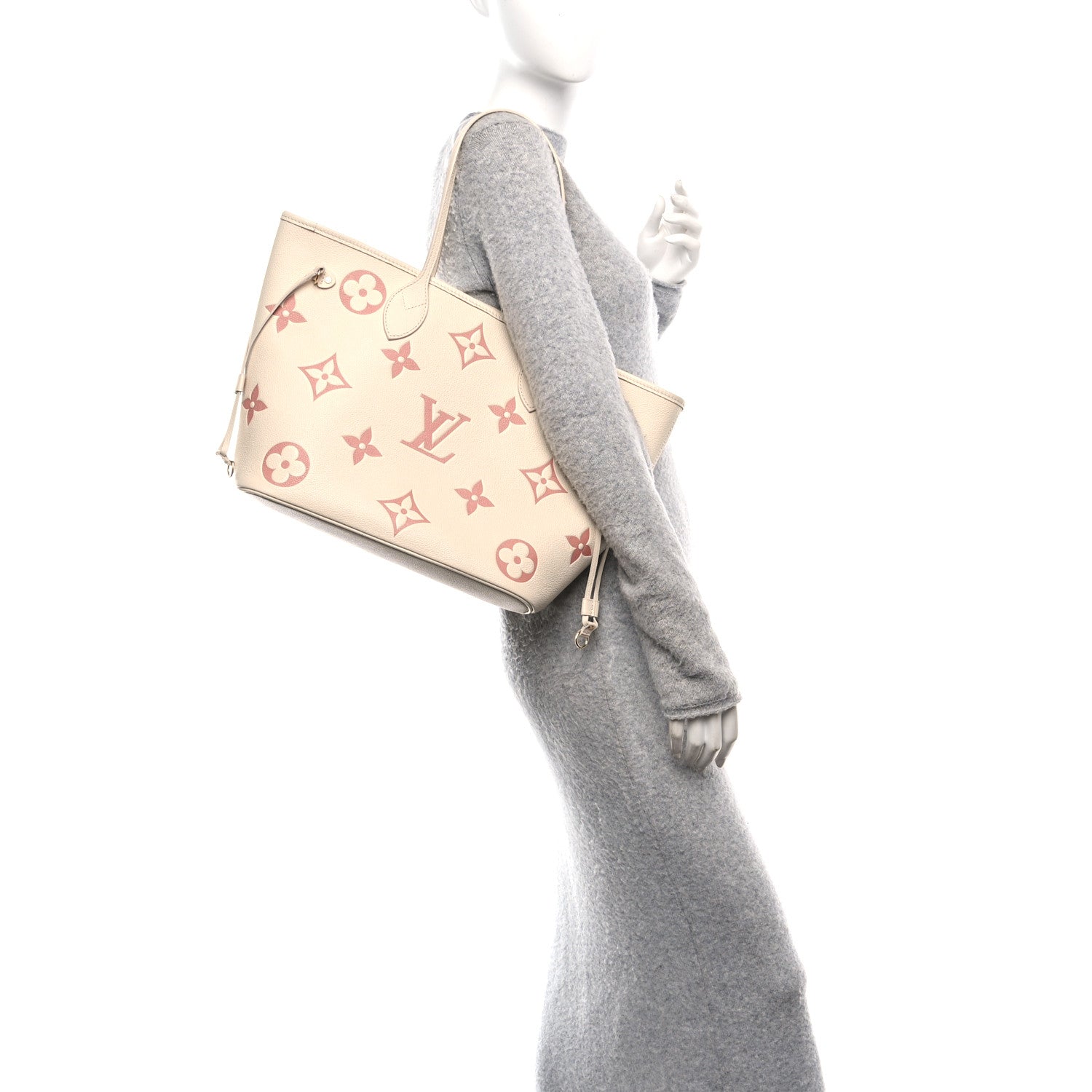 Louis Vuitton Empreinte Monogram Giant Neverfull MM Creme Rose Trianon 2 of 10