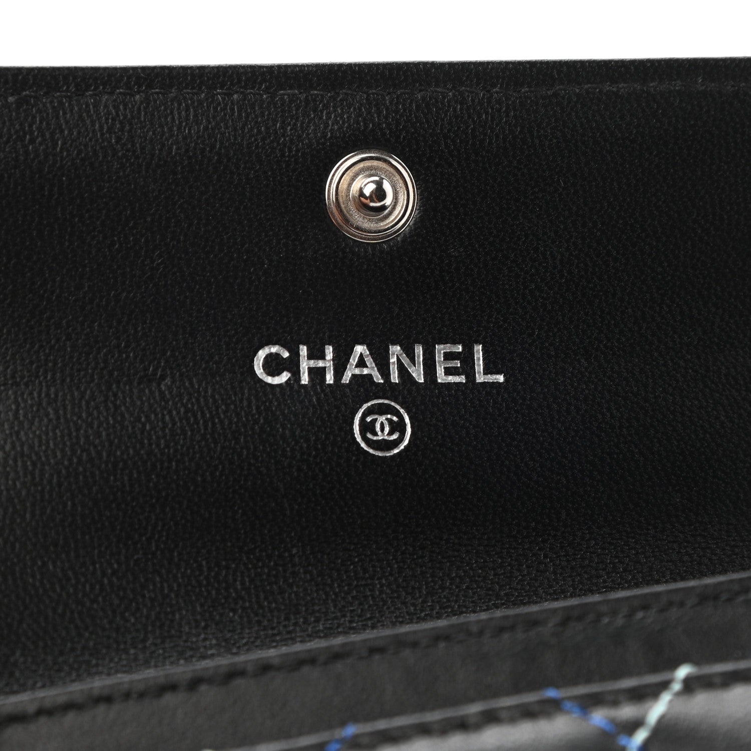 Chanel Lambskin Quilted Flap Card Holder Black Multicolor 6 of 9