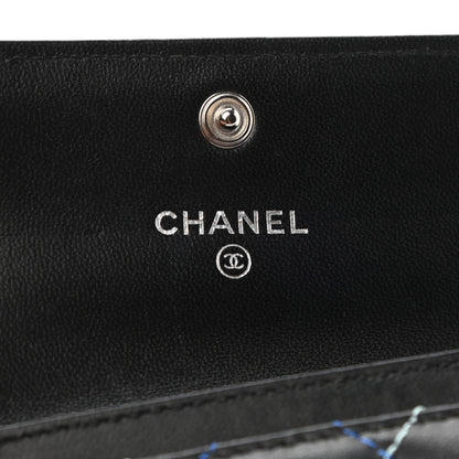 Chanel Lambskin Quilted Flap Card Holder Black Multicolor 6 of 9