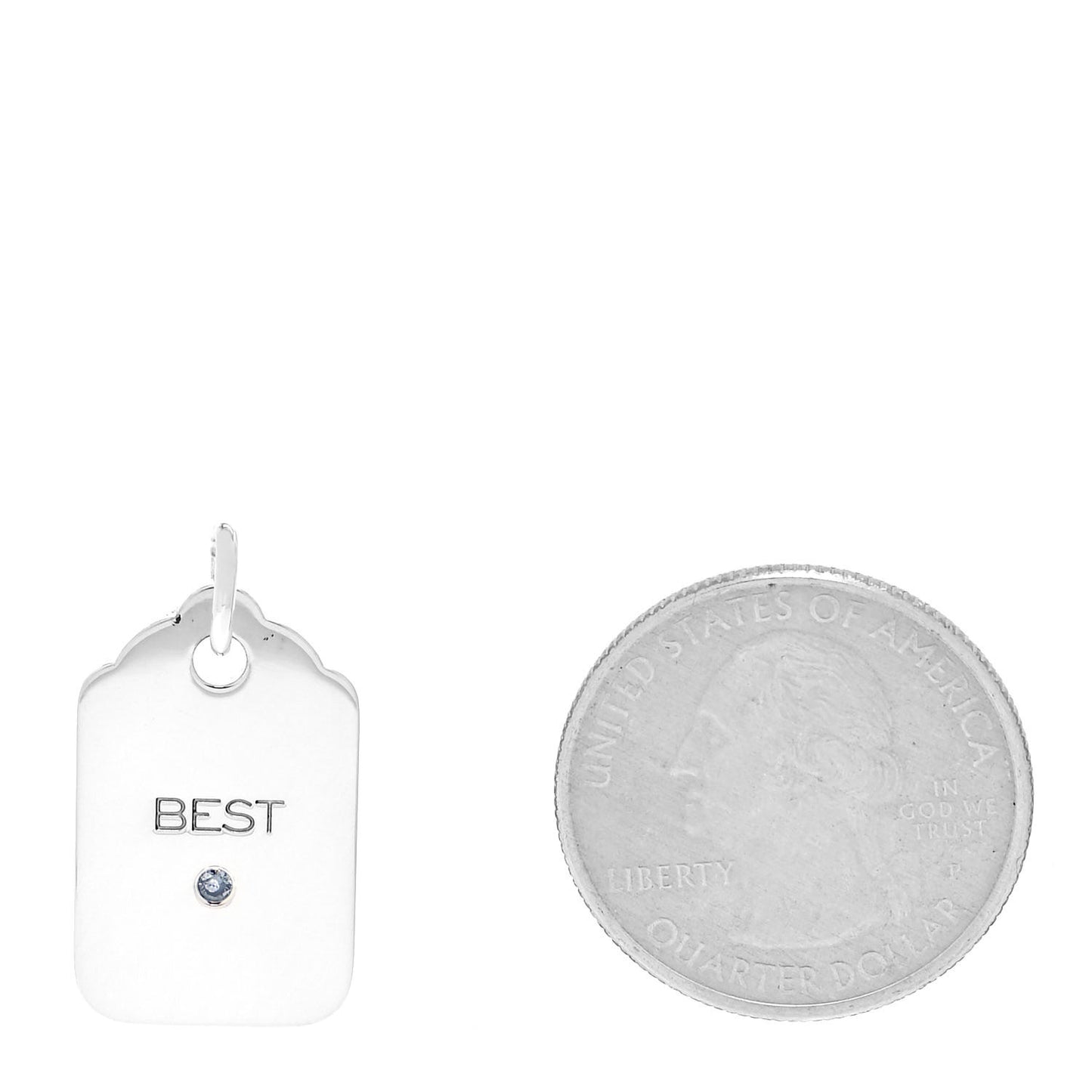 Sterling Silver Diamond Best Logo Charm