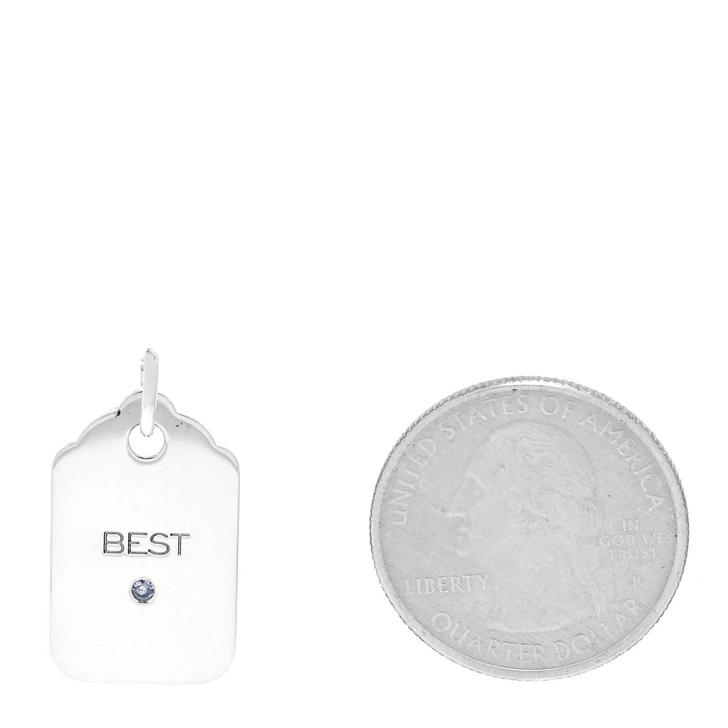 Tiffany Sterling Silver Diamond Best Logo Charm 2 of 5