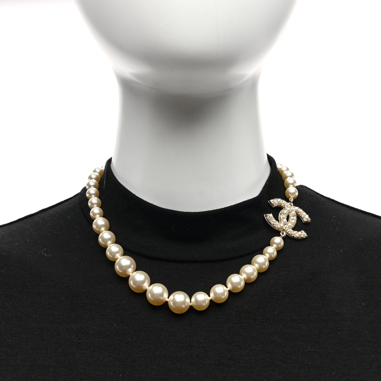 Pearl CC 100th Anniversary Necklace Light Gold