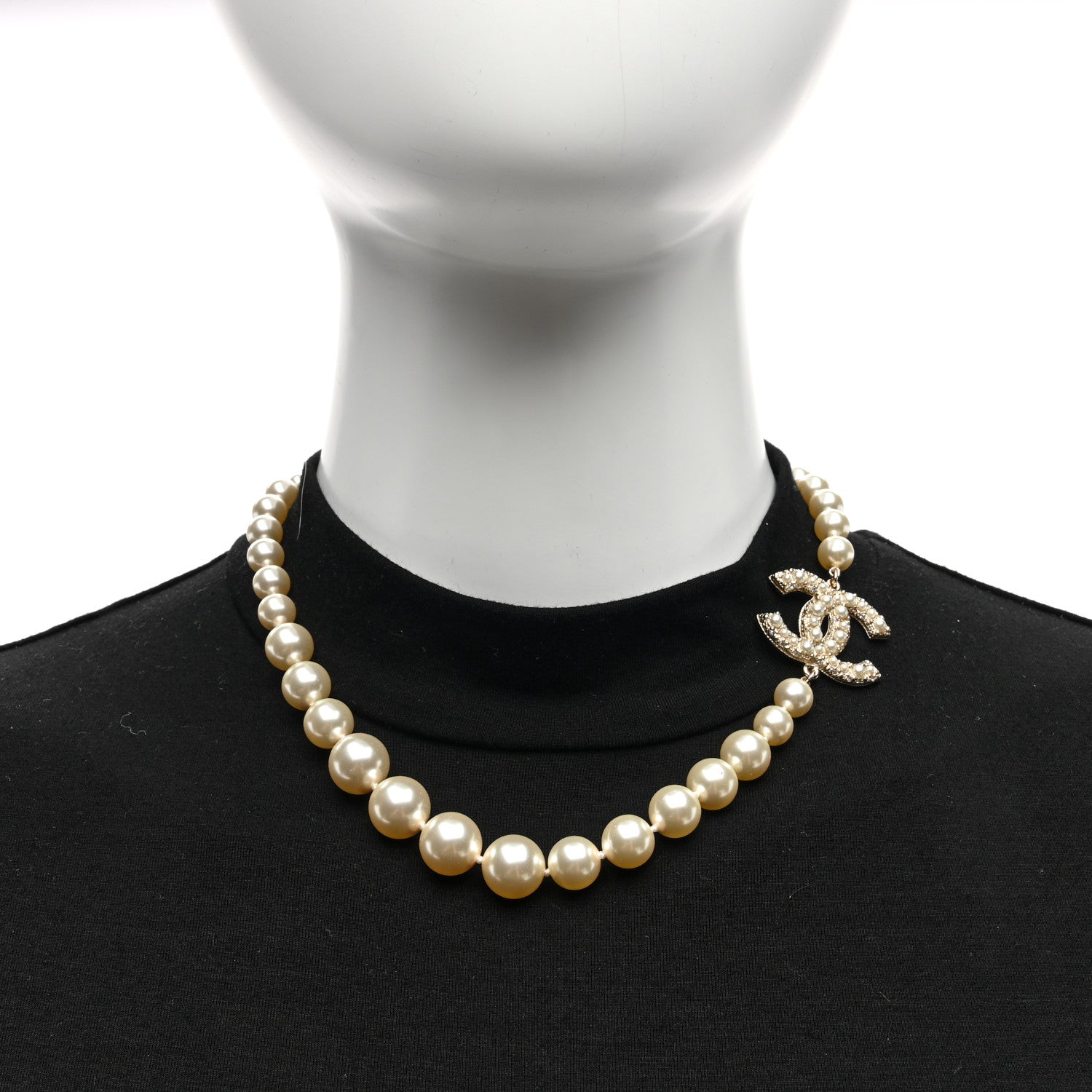 Chanel Pearl CC 100th Anniversary Necklace Light Gold 2 of 5