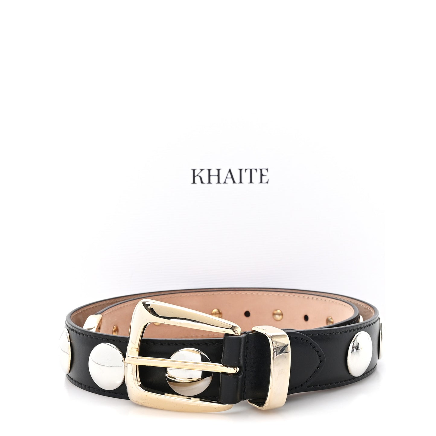Calfskin Studded Benny Belt 70 28 Black Gold