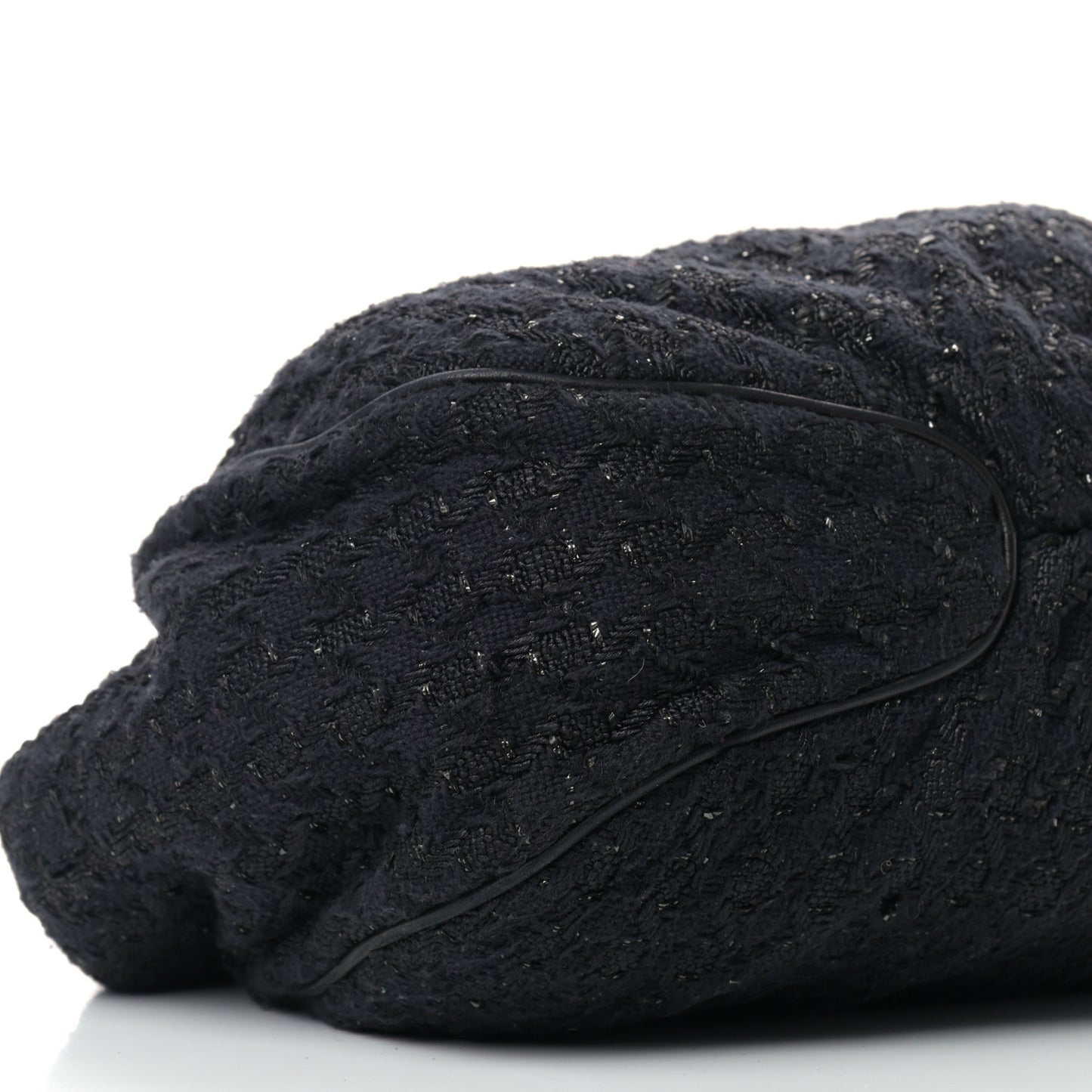 Tweed Boucle Knitting Bag Black