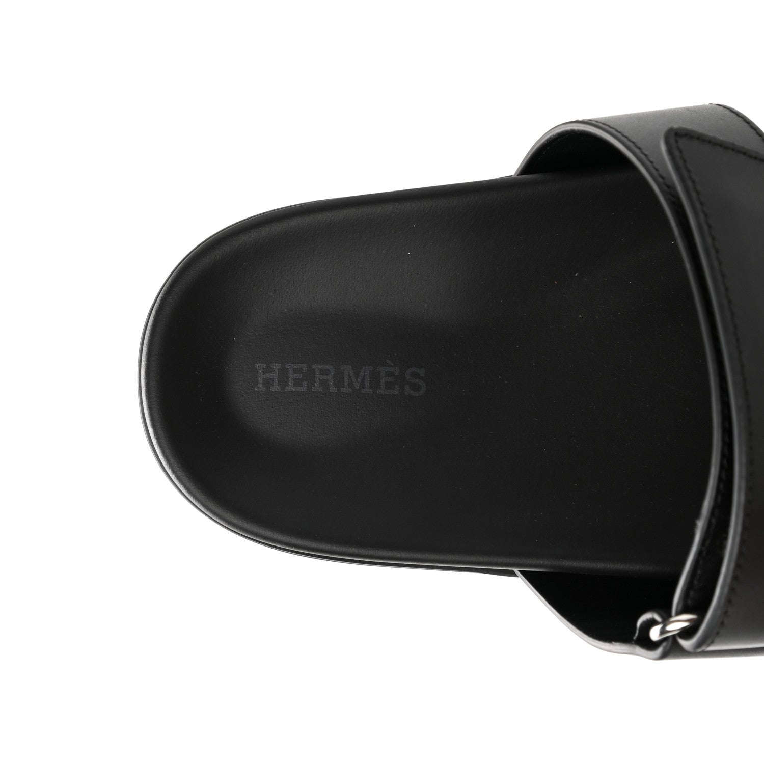 Hermes Calfskin Womens Chypre Sandals 38.5 Black 7 of 12