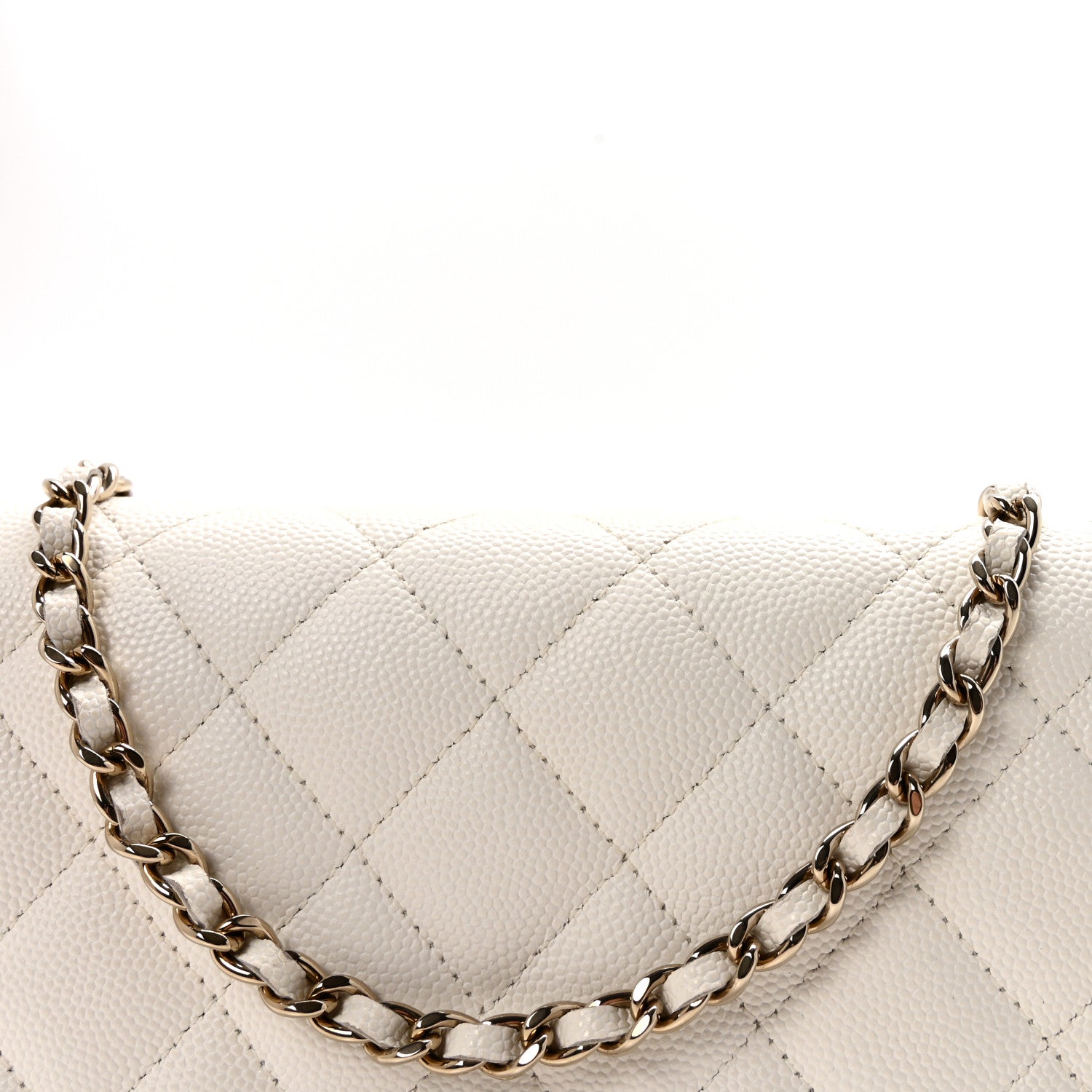 Chanel Caviar Quilted Wallet On Chain WOC White 9 of 12